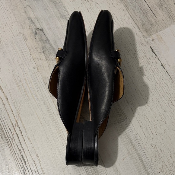 Tory Burch Amelia Black Leather Women's Loafers with Gold Accents Size 7.5 - Picture 8 of 15